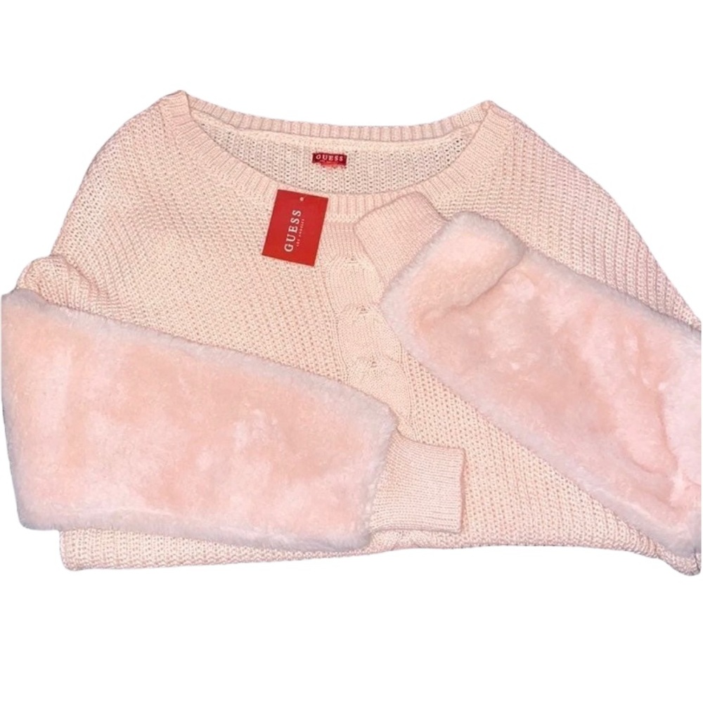 Pink sweater with braid detail